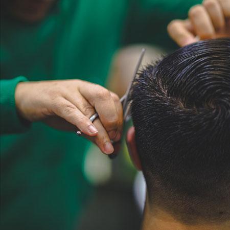 Clipper detail on a dark skin fade